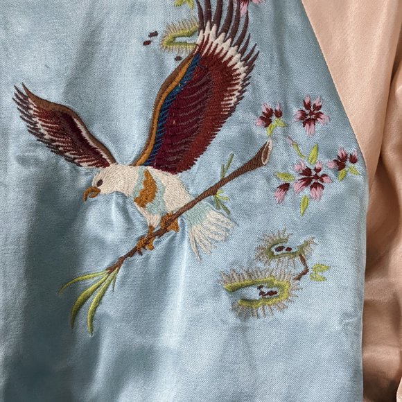 Vintage restored embroidered satin bomber jacket - Picture 3 of 9